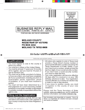 Texas Voter Registration Application