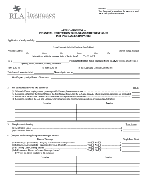Financial Institution Bond Application Form 25