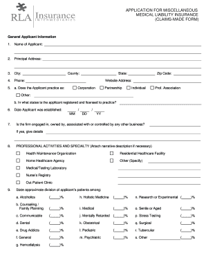 Healthcare Professional Application Form