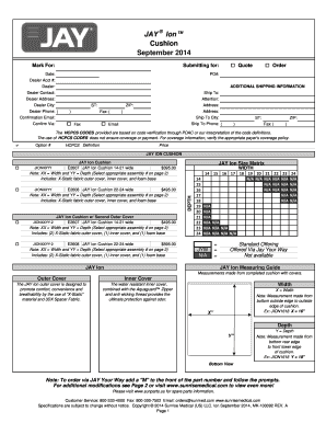 Jay Ion Cushion Order Form