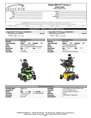 Zippie ZM-310 Group 3 Order Form