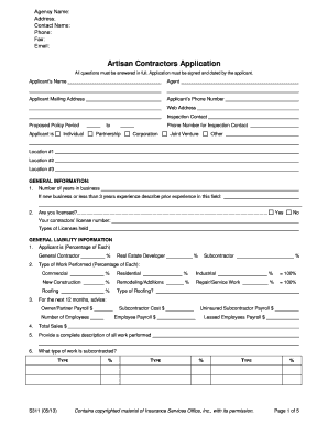 Artisan Contractors Application