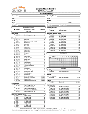 Quickie Match Point Ti Order Form