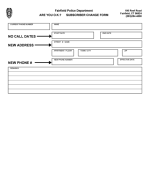 Police Emergency Contact Change Form
