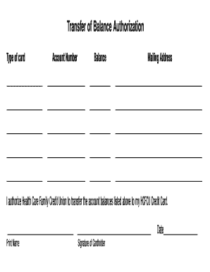 Transfer of Balance Authorization