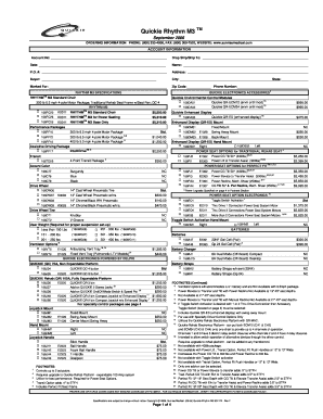 Quickie Rhythm M3 Order Form