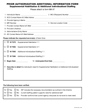Prior Authorization Additional Information Form