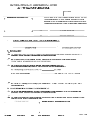 Authorization for Service
