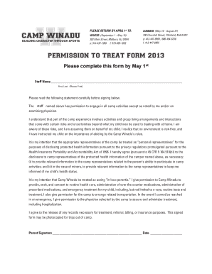 Camp Medical Permission Form