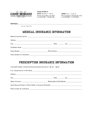 Medical Insurance Information Form