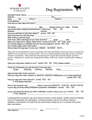 Dog Registration Form
