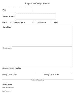 Request to Change Address