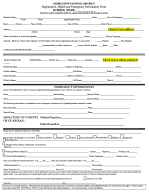 Georgetown School District Registration Form