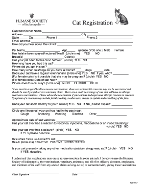 Cat Registration Form