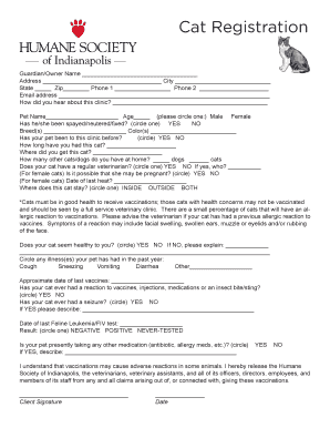 Cat Registration Form