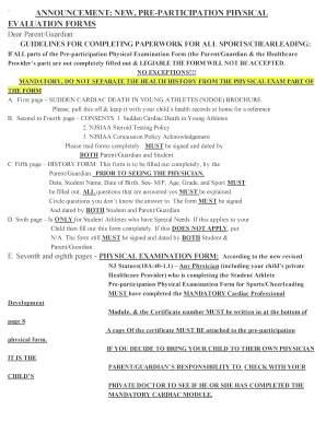 New Jersey Pre-Participation Physical Evaluation Form