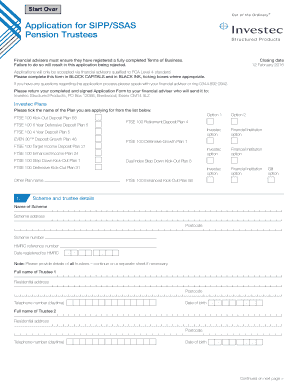SIPP/SSAS Pension Trust Application Form