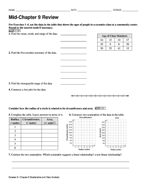 Mid-Chapter 9 Review Worksheet