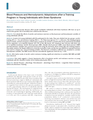 Blood Pressure and Hemodynamic Adaptations after a