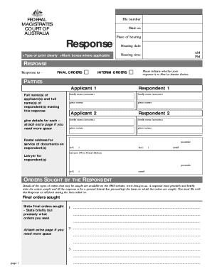 Response to Court Orders