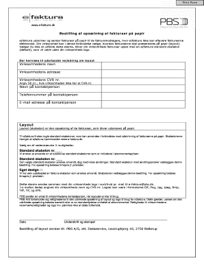 Invoice Layout Order Form
