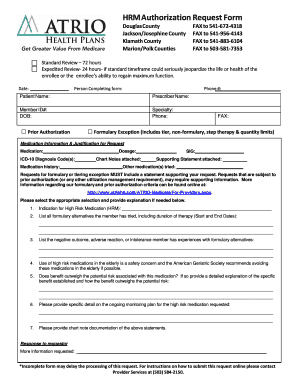 HRM Authorization Request Form