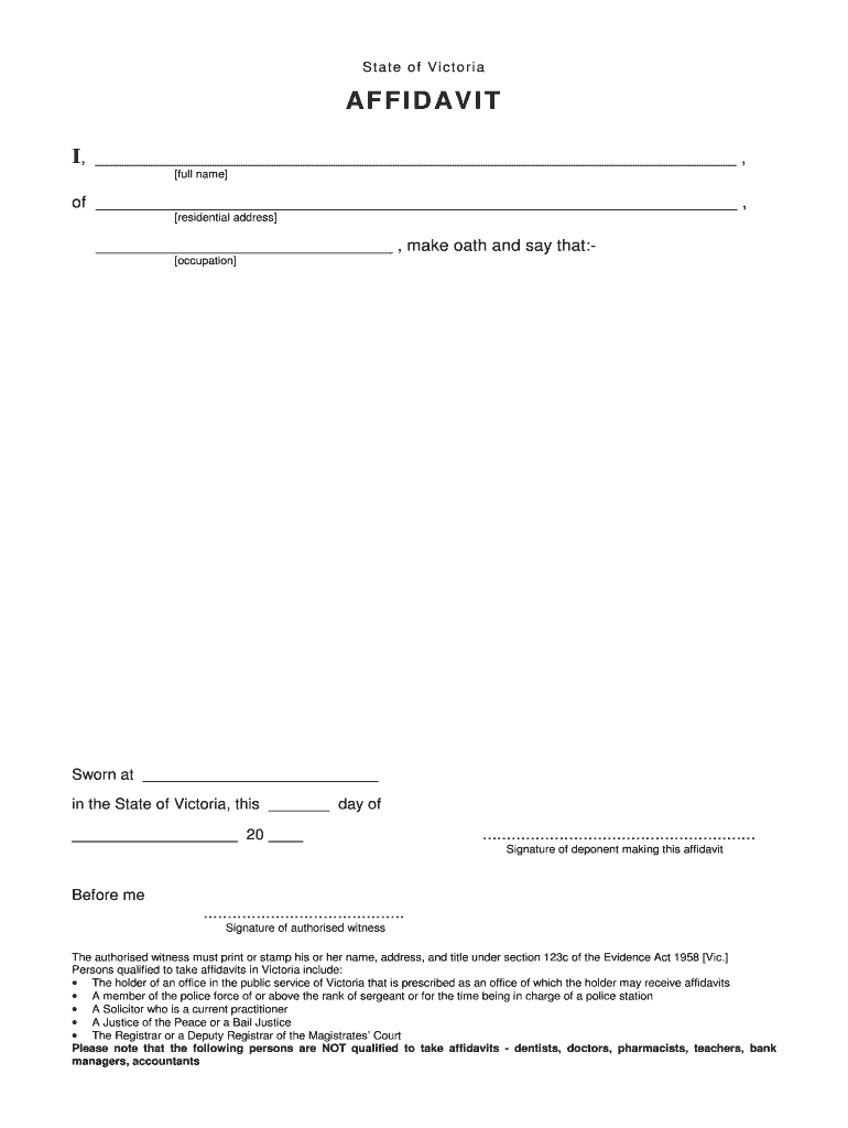 State of Victoria AFFIDAVIT - Community Law Preview on Page 1