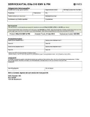 Service Agreement for Elite 510 EMV & PIN