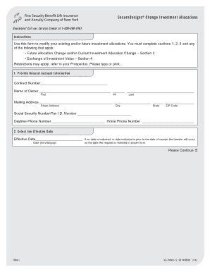 Investment Allocation Change Form