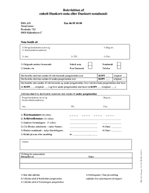 Dankort Requisition Form