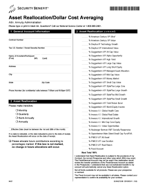 Annuity Asset Reallocation Form