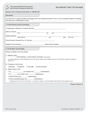 Dollar Cost Averaging Request Form