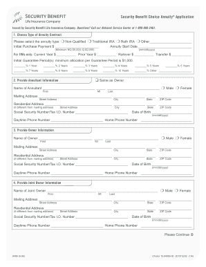 Security Benefit Annuity Application