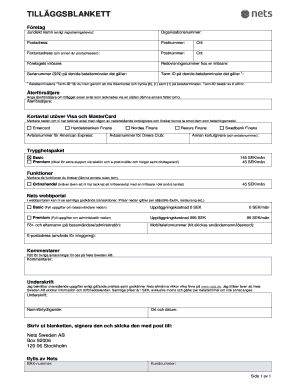 Nets Sweden AB Additional Form