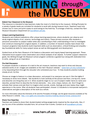Museum Field Trip Writing Prompts