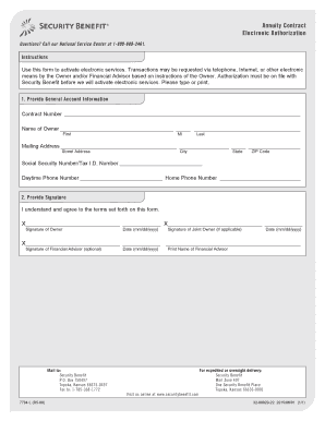 Annuity Contract Electronic Authorization