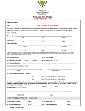 Employee Data Change Form