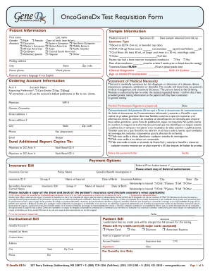 OncoGeneDx Hereditary Cancer Test Requisition Form