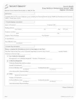 Security Benefit Group Healthcare Reimbursement Account Form