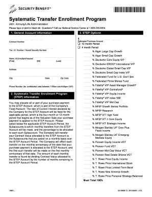 Systematic Transfer Enrollment Program Form