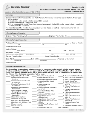 Indiana VEBA Health Reimbursement Arrangement Enrollment Form