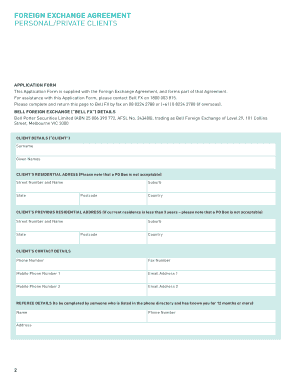 Bell FX Foreign Exchange Agreement