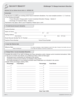 Investment Allocation Change Form