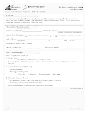 NEA Valuebuilder Variable Annuity Asset Reallocation Form