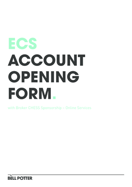 Bell Potter Account Opening Form