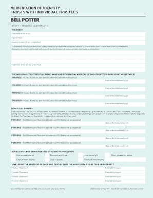Verification of Identity for Trusts with Individual Trustees