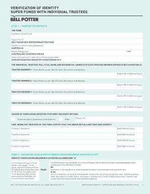 Verification of Identity for Super Funds with Individual Trustees