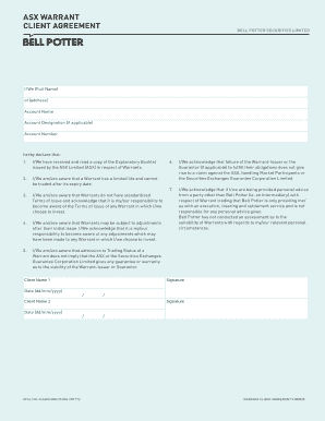 ASX Warrant Client Agreement