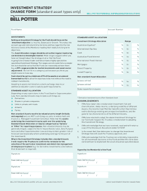 Investment Strategy Change Form