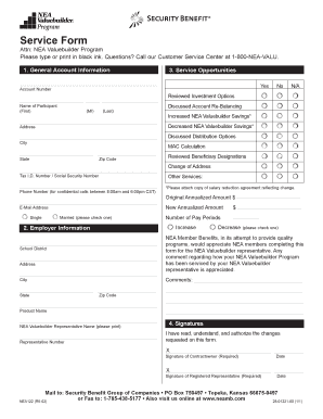 NEA Valuebuilder Service Form